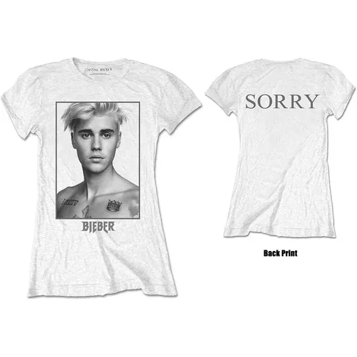 Justin Bieber tričko Sorry Ladies Biela XXL