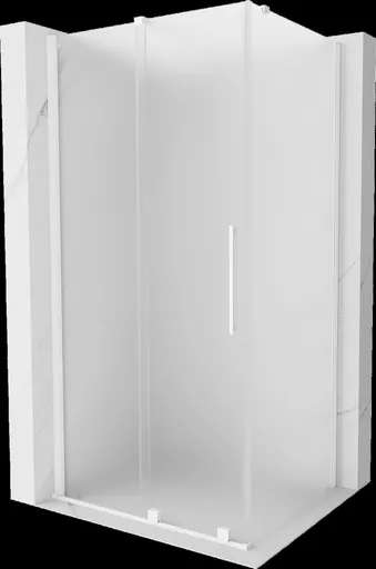 MEXEN/S - Velár sprchovací kút, posuvné dvere 100 x 70, dekor, biela 871-100-070-31-20