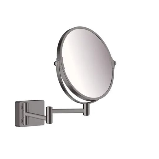 Hansgrohe AddStoris kozmetické zrkadielko sklopné vo farebnom prevedení kartáčovaný čierny chróm 41791340