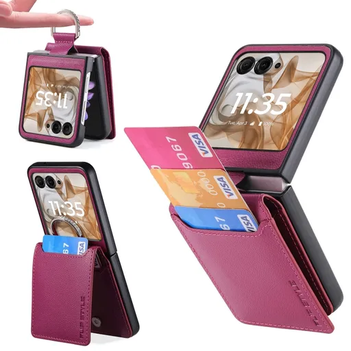 CARD Kryt s priehradkami pre karty Motorola Razr 50 Ultra fialový