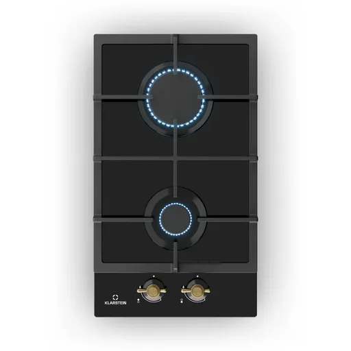 Klarstein Victoria Domino, plynová varná doska, 2 Sabaf horáky, sklokeramika, retro dizajn