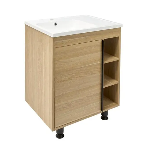 Kúpeľňová skrinka s umývadlom Naturel Lucca 59x70x45 cm dub mat LUCCA60D