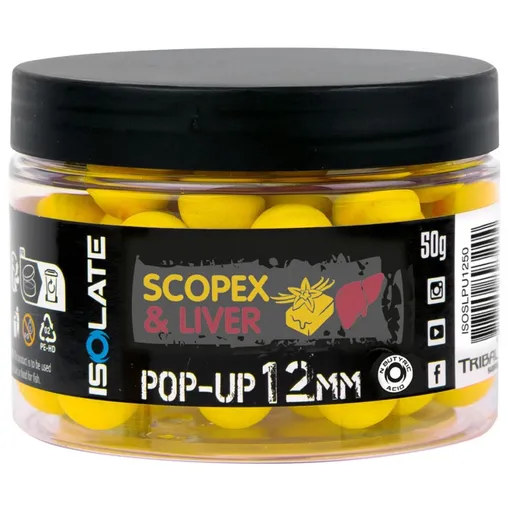 Shimano plávouce boilie isolate pop-up scopex liver - 12 mm 50 g