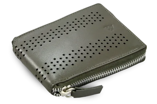 Sivá kožená zipsová peňaženka 513-4721-20