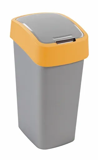 CURVER Odpadkový kôš FLIP BIN 45l | strieborná / žltá
