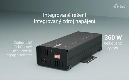 I-tec USB-C/USB-A Metal Charging + Data HUB, 15W per port, 20x USB-C, 360W