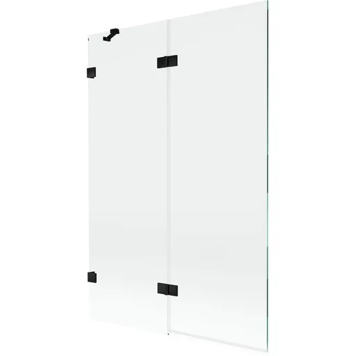 MEXEN/S - Lunar vaňová zástena 2-krídlová ľavá 120 x 150, transparent, čierna 897-120-100-70-00-L