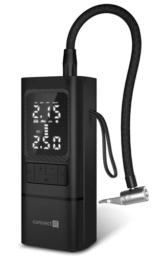 CONNECT IT AirFlow prenosný kompresor/powerbanka/svietidlo/ČIERNY