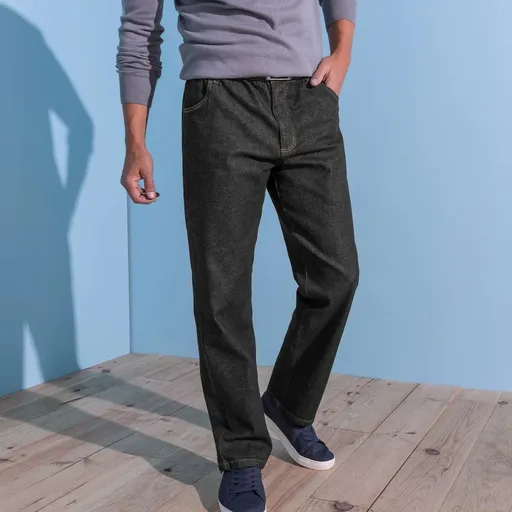 Extra pohodlné rovné džínsy s pružným pásom a vnútornou dĺžkou 82 cm