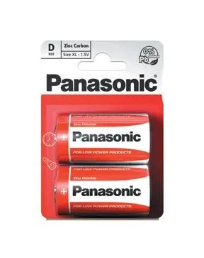 PANASONIC Zinkouhlíkové batérie Red Zinc R20RZ/2BP EU D 1, 5V (Blister 2ks)