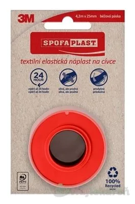 3M SPOFAPLAST č.132N Textilná elastická náplasť 4,2 m x 2,5 cm, béžová, na cievke 1 ks