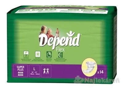 DEPEND Flex SUPER PLUS LARGE plienkové nohavičky 14ks