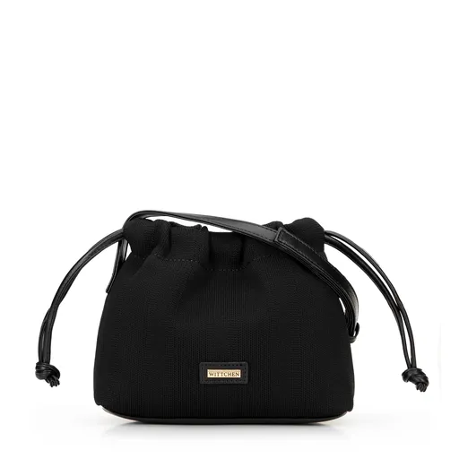 Dámska malá kabelka typu vak so šnúrkami čierna 100-4Y-403-1