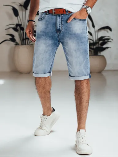 Pánske modré rifľové kraťasy s opaskom Dstreet SX2564