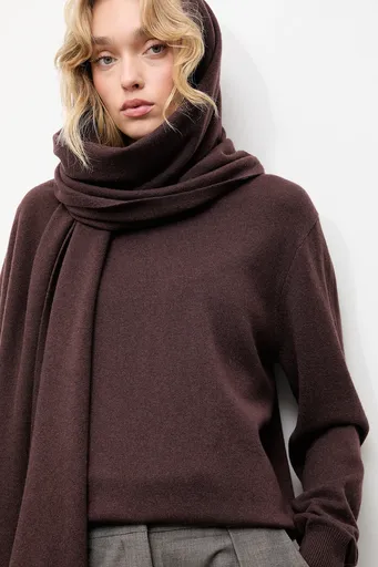 Sveter z merino vlny so šálom Answear.LAB