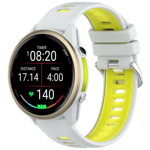 SPORTY Vymeniteľný silikónový remienok Garmin Forerunner 970 bielo-zelený