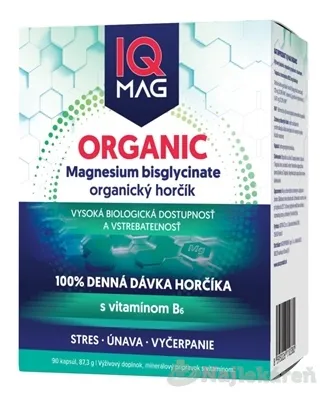 IQ MAG ORGANIC HORČÍK + Vitamín B6