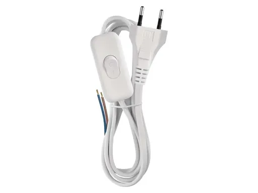 Emos S08272 Flexošňůra 2x0,75mm 2m bílá s vypínačem