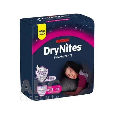 HUGGIES DryNites L pre dievčatá (8-13 rokov) MEGA