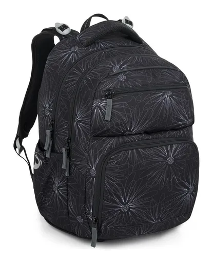 Školská taška Bagmaster ZIPSTER 25 A Black and white flowers
