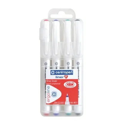 Popisovač Centropen 4611/4 F Liner 4 farby 0,3mm