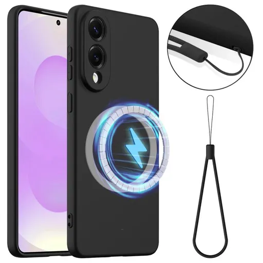 RUBBER MAGSAFE Silikónový kryt pre Samsung Galaxy S25 Edge BLACK