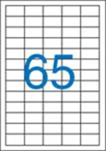 Etikety 38x21, 2mm 5radové 65 etikiet na archu 100listov Victoria