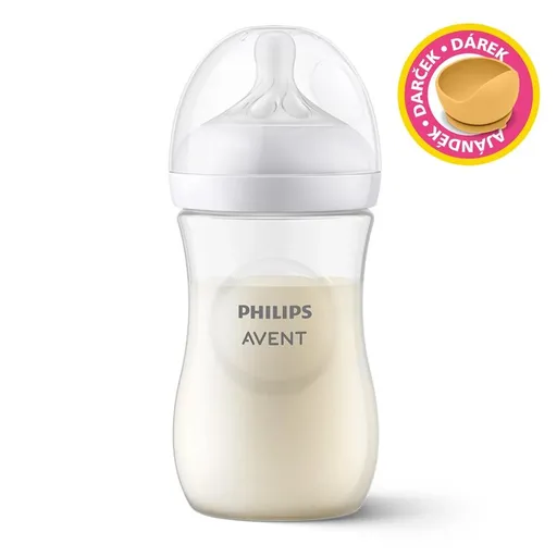 Philips AVENT Fľaša Natural Response 260 ml, 1m+darček PETITE&MARS Miska 6m+