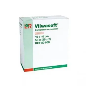 VLIWASOFT KOMPRESY NESTERILNÉ 10x10cm 4 vrstvové 100ks