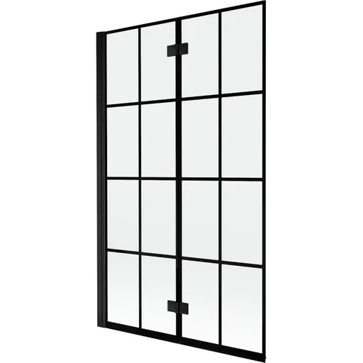 MEXEN - MIST vaňová zástena 110x150 cm 6mm 2-s, čierna, dekor, ľavá 8A9-110-002-70-77-L