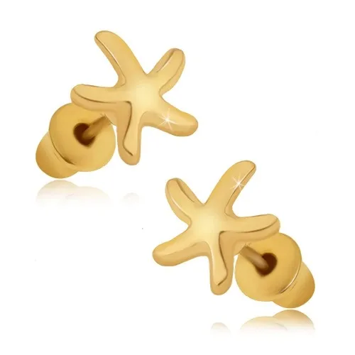 Puzetové náušnice, hviezdica zlatej farby