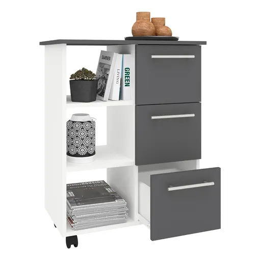 VCM Kuchyňský vozík s kolečky Esilo, 68 cm, antracit