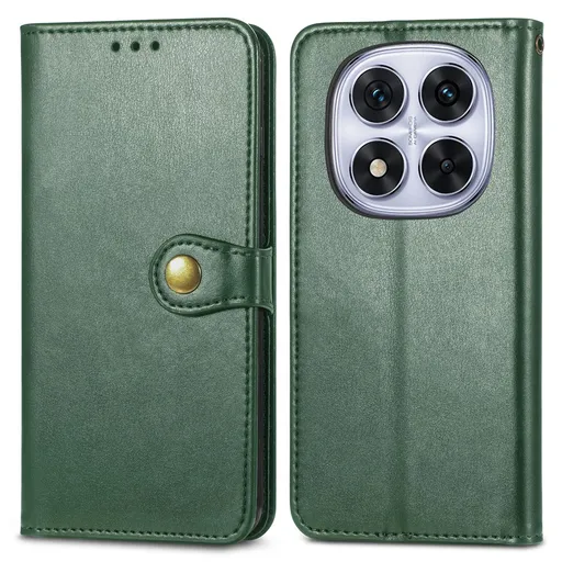 LEATHER BUCKLE Peňaženkový obal pre Xiaomi Redmi Note 15 Pro+ 5G / POCO M8 Pro 5G zelený