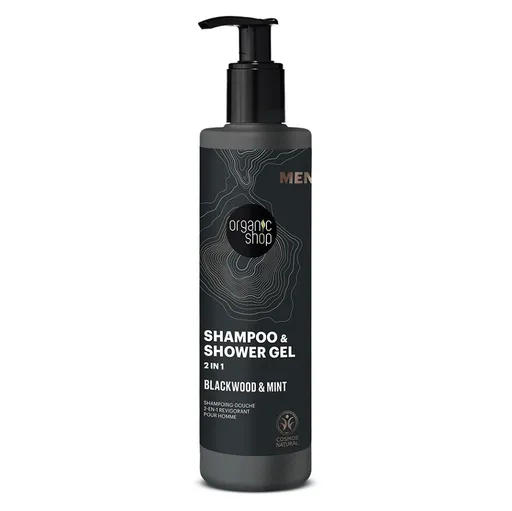 ORGANIC SHOP Sprchový gél a šampón 2 v 1 Blackwood a mäta 280 ml
