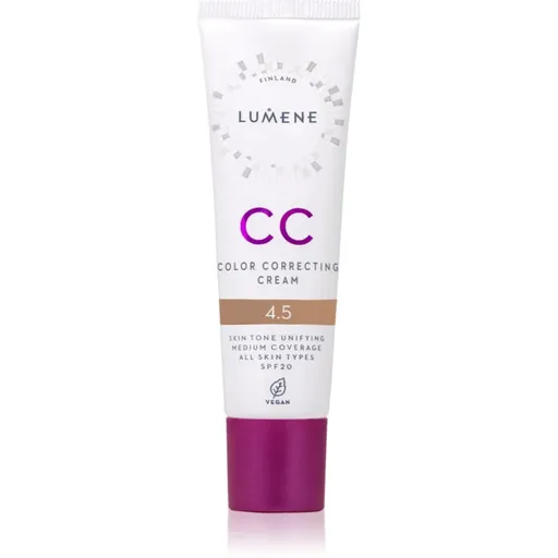 Lumene CC Color Correcting Cream CC krém pre jednotný tón pleti SPF 20 odtieň 4.5 (Neutral) 30 ml