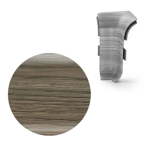 Vnitřní roh k soklu Naturel dub Bourbon čierny , PVC dĺžka 0,5 cm, výška hrany 56 mm, NATNGTW70