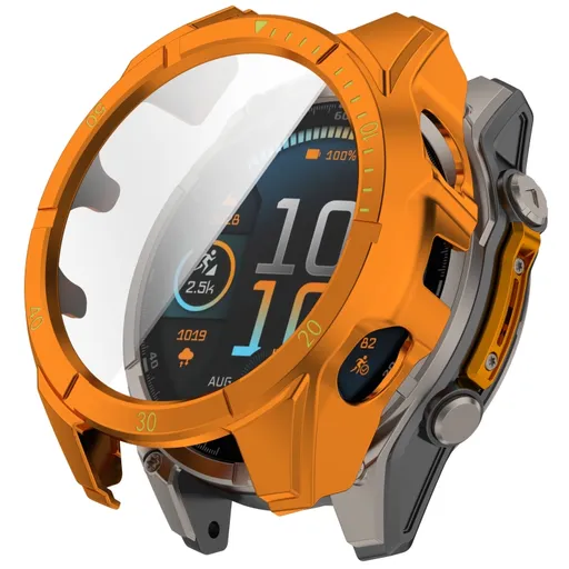 LUNET FULL COVER Plastový kryt so sklom pre Garmin Fenix 8 AMOLED 51mm ORANGE GREEN