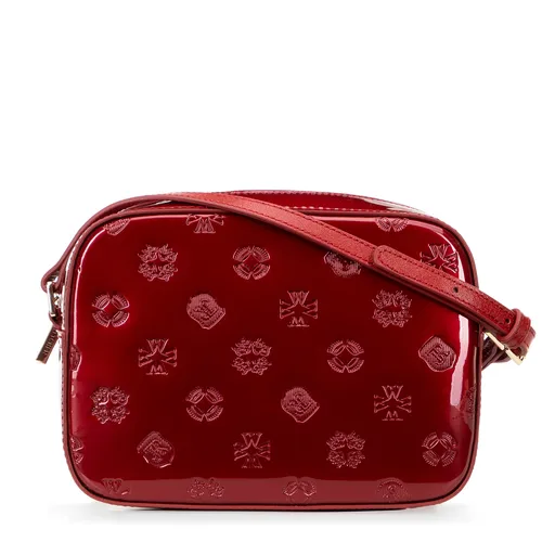 Dámska crossbody z lakovanej kože červená 29-4E-025-3