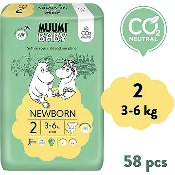 MUUMI BABY Newborn veľ. 2 (58 ks) (6414100587158)
