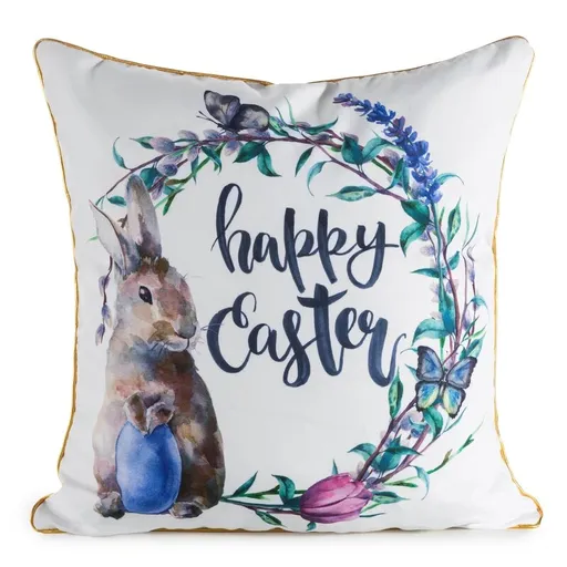 ArtFir Veľkonočná obliečka na vankúš EASTER 52 | biela/modrá 45 x 45 cm