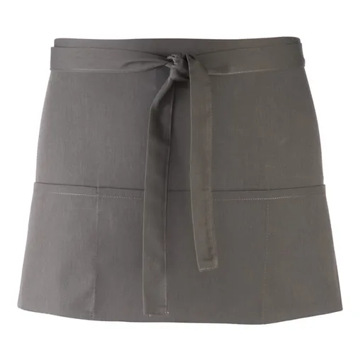 Premier Workwear Krátka čašnícka zástera s vreckami - Tmavošedá