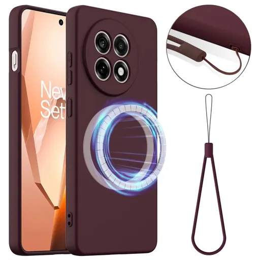 RUBBER MAGSAFE Silikónový kryt pre OnePlus 13R 5G PLUM COLOR