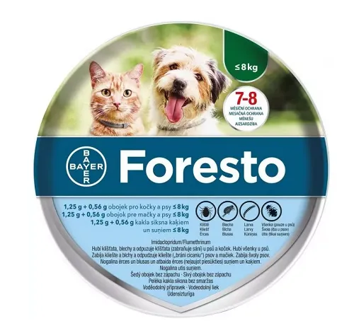 Bayer Foresto obojok proti kliešťom a blchám pre psy a mačky do 8 kg, 38 cm