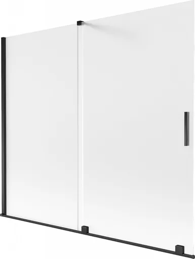 MEXEN/S - Velar dvojkrídlová posuvná vaňová zástena 180 x 150, dekor, čierna 896-180-000-31-70