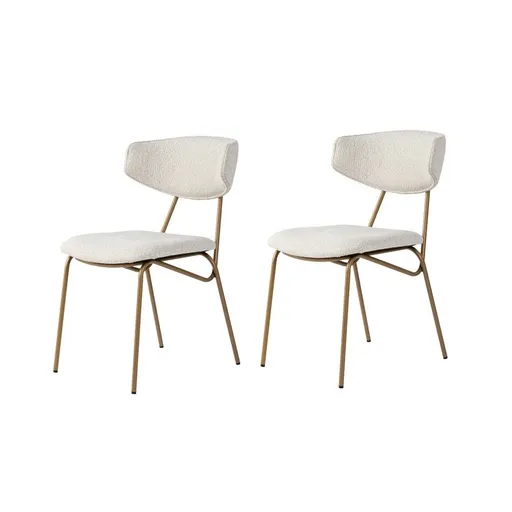 Súprava jedálenských stoličiek Nancy White and Gold, 2 ks