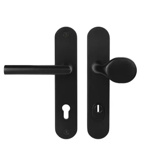 Bezpečnostné kovanie MPK Securo čierna matná s prekrytím pre vstupné dvere SECUROA01F5MAKL90