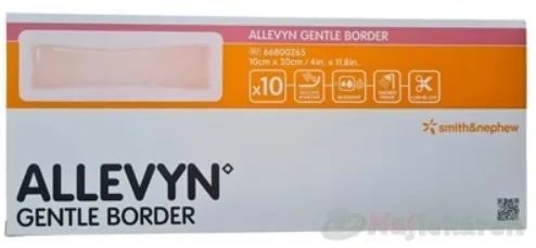 ALLEVYN Gentle Border Krytie na rany so silikónovým gélom 10x30cm 10ks