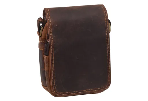 Pánske kožené crossbody tmavohnedý hunter 250591
