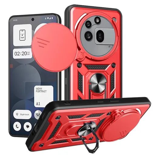 RING CAMERA Kryt s držiakom pre Nothing Phone (3a) Pro červený