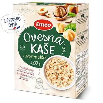 Emco Ovsená kaša s lieskovými orieškami 5 × 55 g (8595229916178)